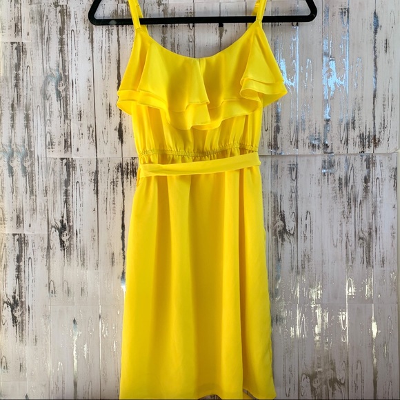 Forever 21 Yellow Ruffle Tank Dress - Picture 1 of 4